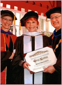Mrs. Kaufman at USC receiving her Honorary Doctorate Degree